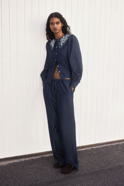 Pantal?n denim con cord?n de ajuste - H&m фото 2