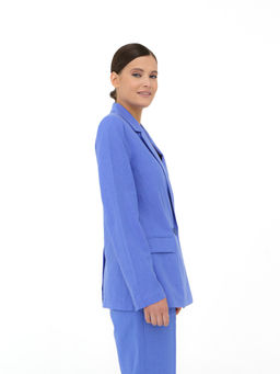 Жакет из льна и хлопка КЛ-7718-ИЛ23 василек