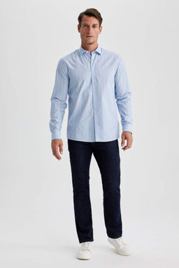 Рубашка с длинным рукавом без железной отделки Modern Fit - Defacto фото 3