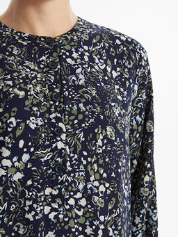 Bisiklet Yaka ?i?ekli Kad?n Tunik