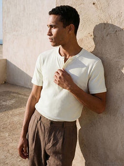 Henley Yaka Regular Fit Erkek Ti??rt