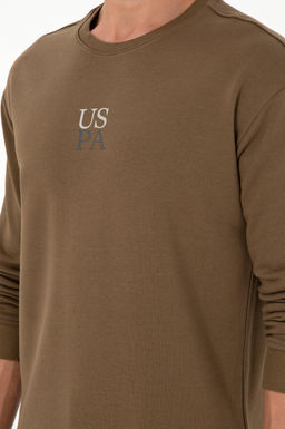 Мужской базовый свитшот цвета хаки Неожиданная скидка в корзине - U.s. polo assn фото 7