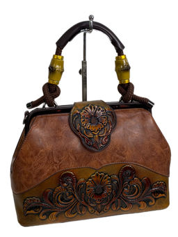 Женская сумка из искусственной кожи, цвет коричневый