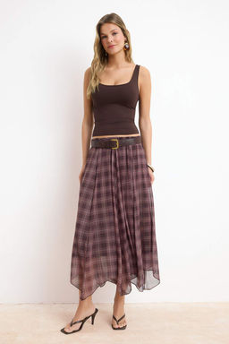 Cok Renkli Ekose Skater Y?rtmacl? Normal Bel Tul Orme Etek TWOSS26ET00151 - Trendyolmilla фото 2