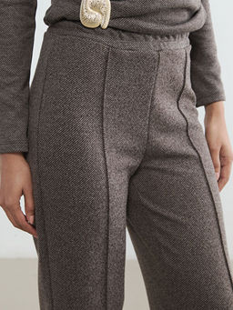 Loose Fit Desenli Kad?n Pileli Pantolon