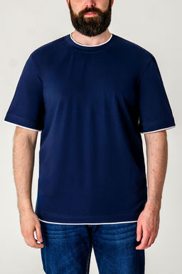 Арт. 67128/3 Футболка мужская 48-56 (5 шт) Цвет:темно-синий