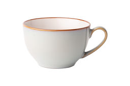 Пара чайная, керамика, серо-бежевая, с коричневым кантом, Mandala LUNASOL