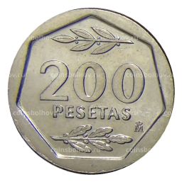 Монета 200 песет 1986 года Испания