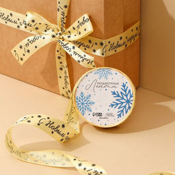 Лента атласная С Новым годом!, 2 см 5 м - Дарите счастье фото 2