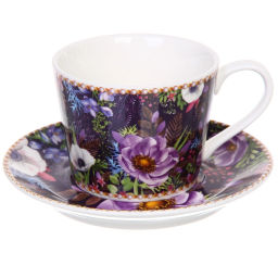 Кофейный набор 4 предмета "Цветочный сад" (2 кружи 120мл+2 блюдца)