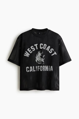Camiseta de malla con estampado Oversized Fit