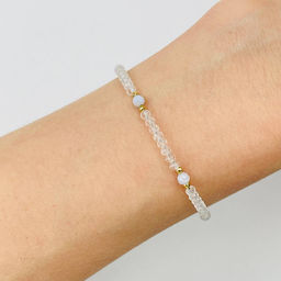 Браслет из Горного Хрусталя и Голубого агата 16,5 см + - Радуга самоцветов фото 2