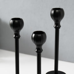 Металлический подсвечник на 1 свечу «Надёжность», d=2.2 см, набор 3 шт., h=27 см, 24.5 см, 23 см