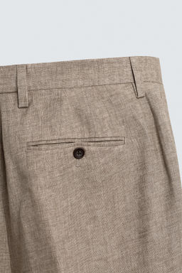 PANTAL?N REGULAR FIT 100% LINO / Blanco - Zara фото 10