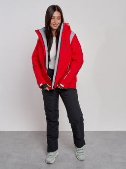 Горнолыжная куртка женская зимняя красного цвета 2305Kr - Chunmai фото 8