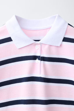 POLO RAYAS Y N?MERO / Blanco / Rosa