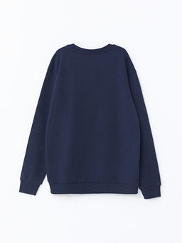 Bisiklet Yaka Bask?l? Uzun Kollu Erkek ?ocuk Sweatshirt - Waikiki фото 2