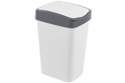 Ведро для мусора с подвижной крышкой 10 л 23,5*19,5*33,7 см Тандем белый/серый (841018) - Elan gallery фото 15