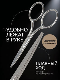 Ножницы маникюрные «Premium», прямые, широкие, 9 см, на блистере
