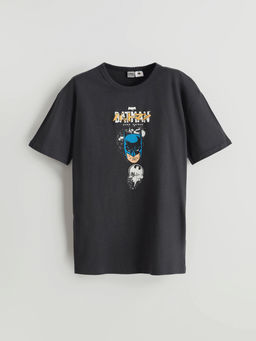Bisiklet Yaka Batman Bask?l? Erkek ?ocuk Ti??rt