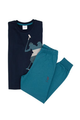 Erkek _ocuk Lacivert Pijama Tak_m_ Sepette S_rpriz _ndirim