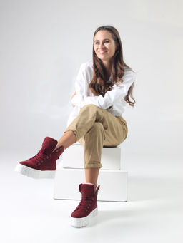 Ботинки EDART 216.212131w. бордо замша/шерсть  фото 2