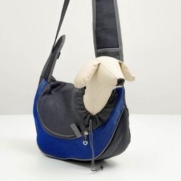 Сумка-переноска Слинг для животных, 42 х 25 см, синяя - Пижон фото 4