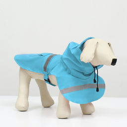Дождевик для собак, размер XS (ДС 15-20, ОГ 17-22, ОШ 13-17 см), голубой - Simaland фото 13
