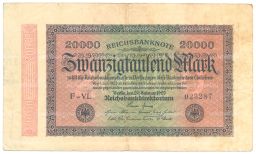 Банкнота 20000 марок 1923 года Германия