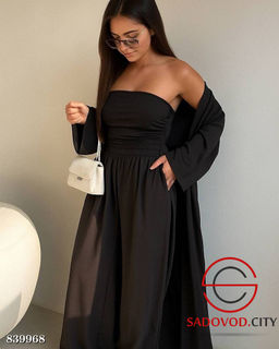 Костюм тройка: топ, брюки и длинная накидка - Bruno фото 4