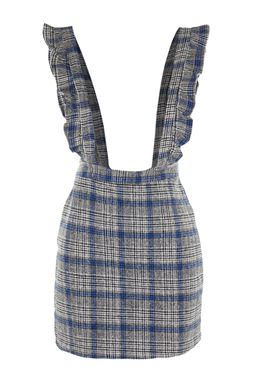 Gri Mini Kareli Jile Dokuma Elbise TWOAW20EL0292 - Trendyolmilla фото 6