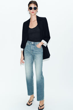 JEANS Z1975 SLIM CROPPED TIRO MEDIO / Azul / Verde - Zara фото 10