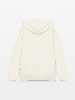Kap??onlu Basic Uzun Kollu K?z ?ocuk Fermuarl? Sweatshirt