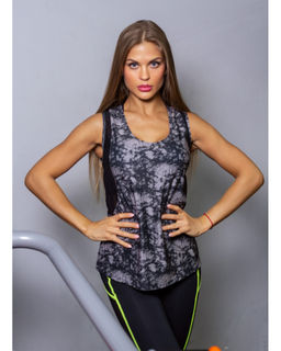 Майка-борцовка Camo черно-серая