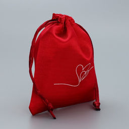 Цена за 5 шт. Мешочек подарочный атласный «Сердце», 10 х 12 см +/- 1.5 см