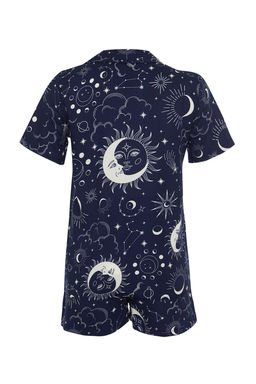 Trendyolmilla Lacivert Galaksi Desenli Viskon Sortlu Dokuma Pijama Tak?m? THMSS24PT00297  фото 8