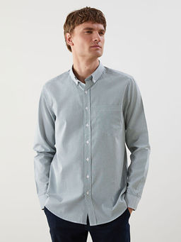 Regular Fit Uzun Kollu ?izgili Poplin Erkek G?mlek