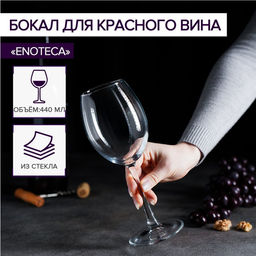 Цена за 6 шт. Бокал для вина Paşabahçe Enoteca, 440 мл, стекло, прозрачный