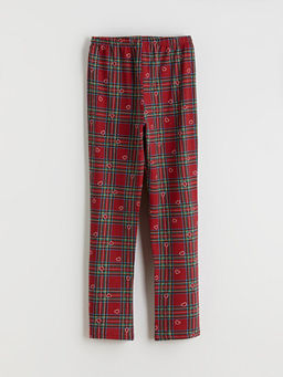 Beli Lastikli Ekose K?z ?ocuk Pijama Alt