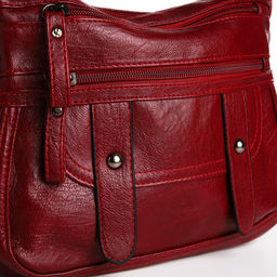 Сумка-мешок на молнии, цвет бордовый - Simaland фото 4