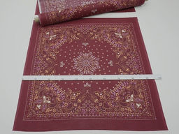 Ситец Восточные узоры (Гол. платок 0.95м*0.95м) цв.бордо, СОРТ2, ш.0.95м, хл-100%, раппорт 1.0м - Купава фото 8