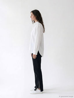 Kolay Giyilebilir Beli Fermuarl? Straight Fit Kad?n Jean Pantolon