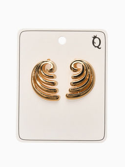 Цена за 2 шт. Серьги металл «Волна», цвет золото