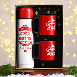Подарочный набор Тёплого Нового года, термос 500 мл, кружка 2 шт - Mode forrest фото 6