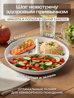 Тарелка секционная д/правильного питания 22*22*2,5 см "Птички на ветке" цельная глубокая 3 секции