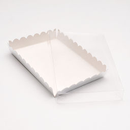 Цена за 10 шт. Коробочка для печенья с PVC крышкой, серебрянная, 22 х 15 х 3 см - UPAK LAND фото 3