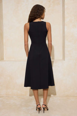 Siyah Kemerli Midi Dokuma Elbise TWOSS26EL00134 - Trendyolmilla фото 8