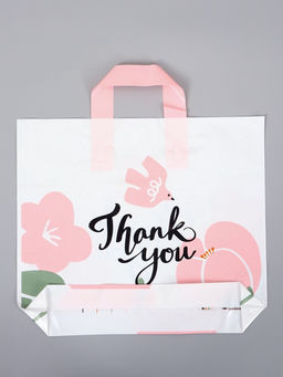 Цена за 50 шт. Пакет с петлевой ручкой "Бутоны" 35 х 30 х 8, см, 60 мкм