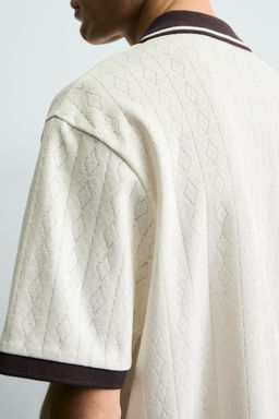 POLO JACQUARD VERTICAL BORDADO / Granate - Zara фото 5