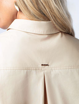 Блузка Vilatte из поплина светло-бежевый  фото 6